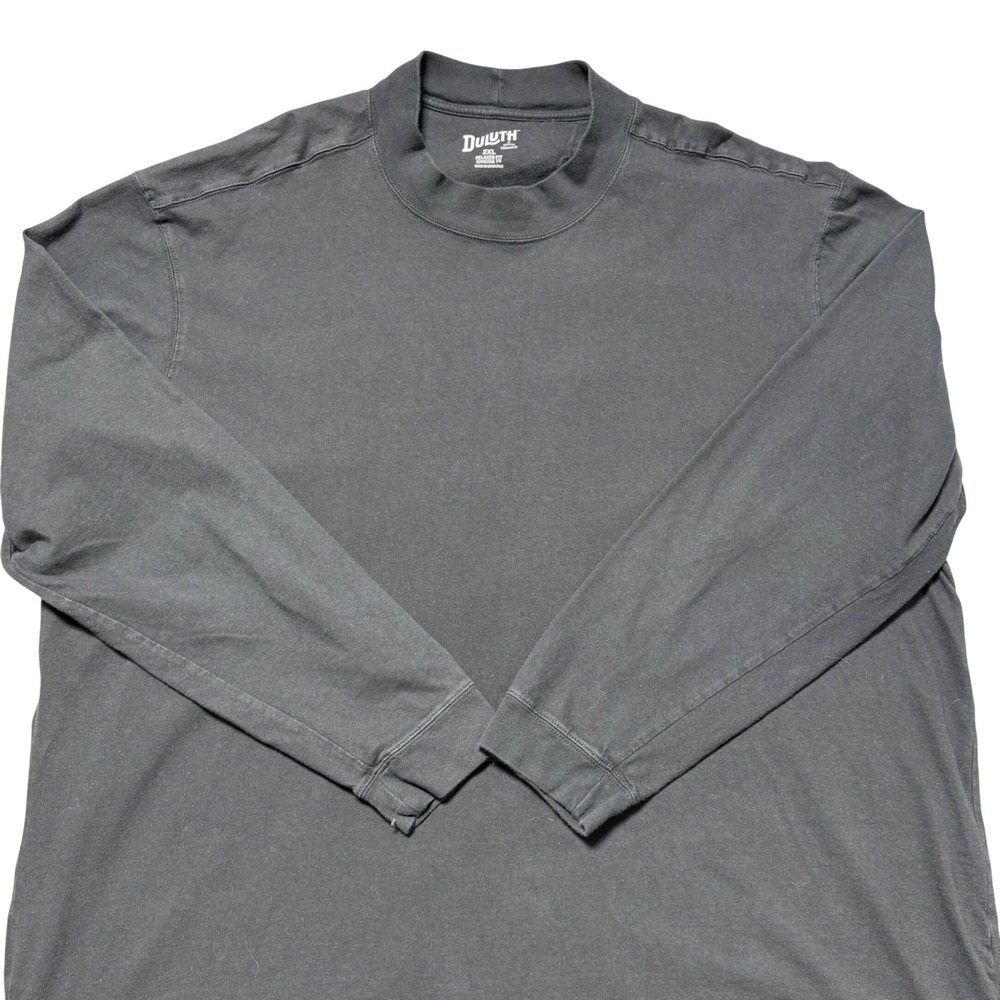 Duluth Trading Co Mens 2XL Black Longtail T Relaxed Fit Mock Neck Long Sleeve